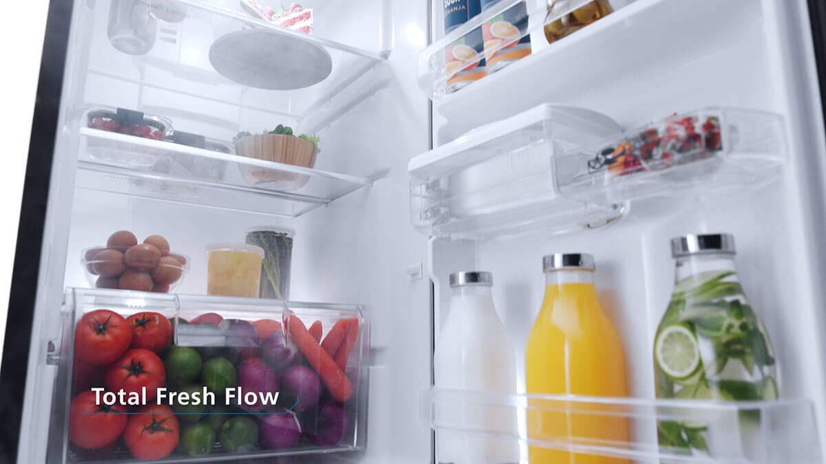 Tus alimentos frescos por más tiempo, gracias al congelador sellado y sus columnas de aire que brindan ahorro de energía y la mejor conservación de alimentos.